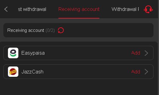 DK 777 Game withdrawal options are easypaisa and jazzcash
