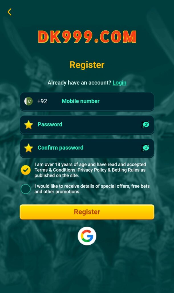 create account on dk999