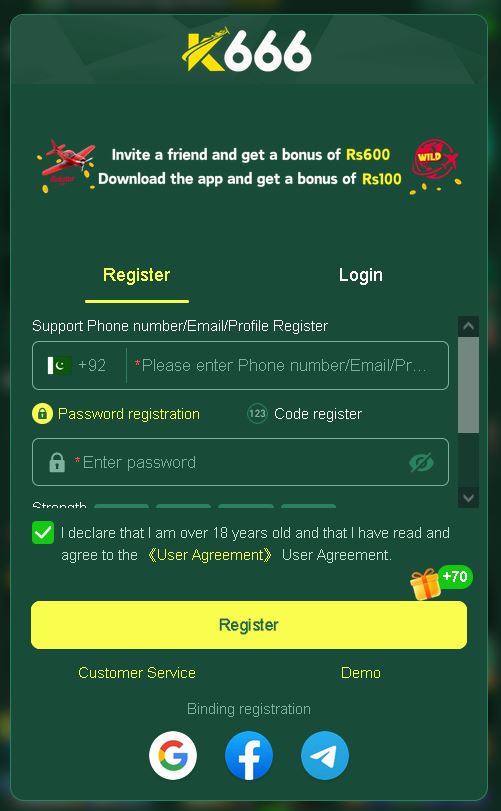 creating or sign up in k666 fast and easy